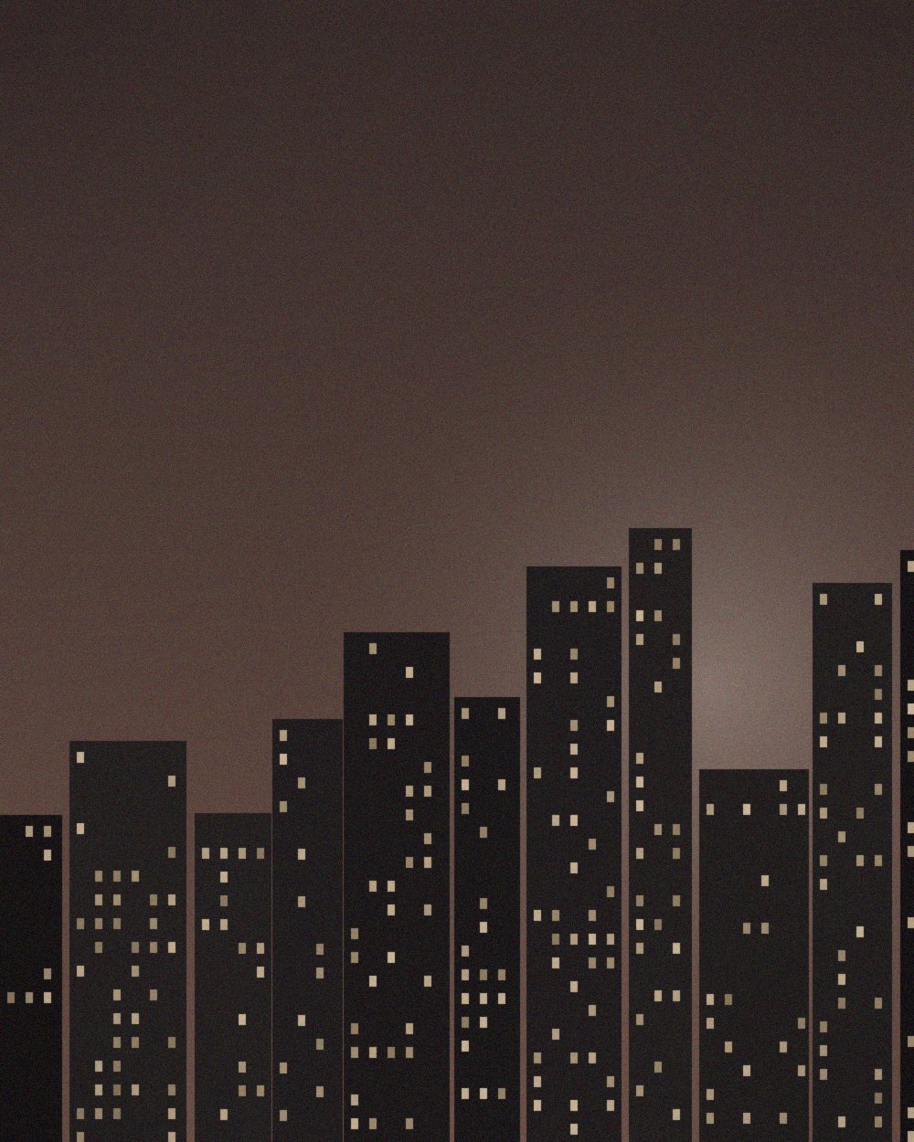 City dusk warm